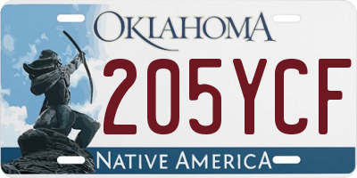OK license plate 205YCF