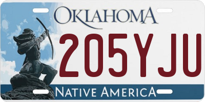 OK license plate 205YJU