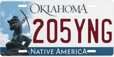OK license plate 205YNG