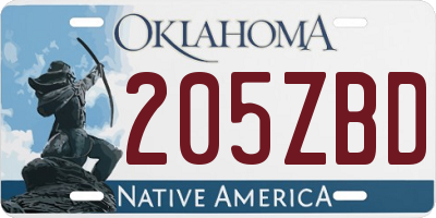 OK license plate 205ZBD