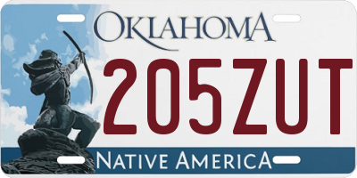 OK license plate 205ZUT