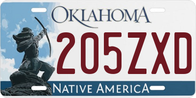 OK license plate 205ZXD