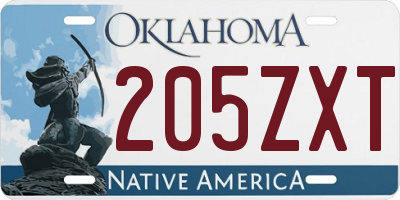 OK license plate 205ZXT