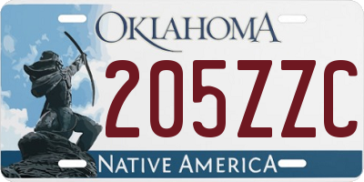 OK license plate 205ZZC