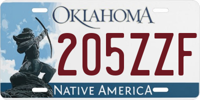 OK license plate 205ZZF
