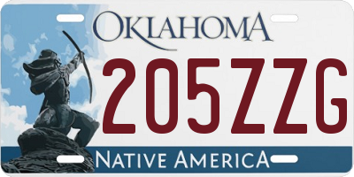 OK license plate 205ZZG