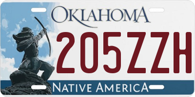 OK license plate 205ZZH