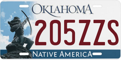 OK license plate 205ZZS