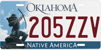 OK license plate 205ZZV