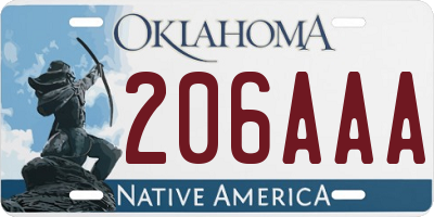 OK license plate 206AAA