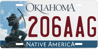 OK license plate 206AAG