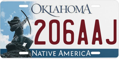 OK license plate 206AAJ