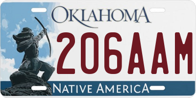 OK license plate 206AAM