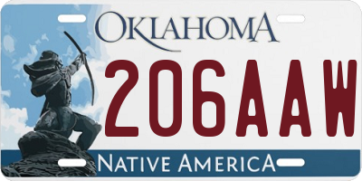 OK license plate 206AAW