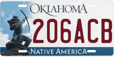 OK license plate 206ACB