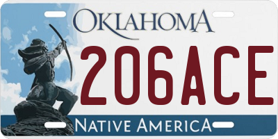 OK license plate 206ACE