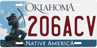 OK license plate 206ACV