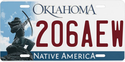 OK license plate 206AEW