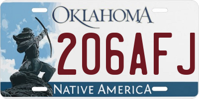 OK license plate 206AFJ