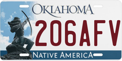 OK license plate 206AFV