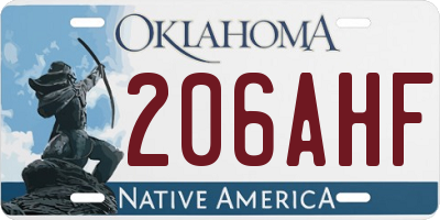 OK license plate 206AHF