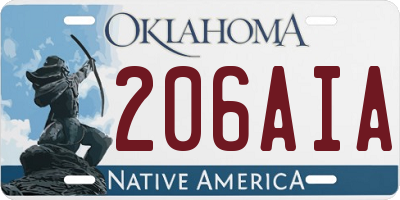 OK license plate 206AIA