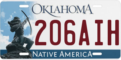 OK license plate 206AIH