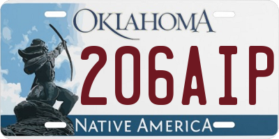 OK license plate 206AIP