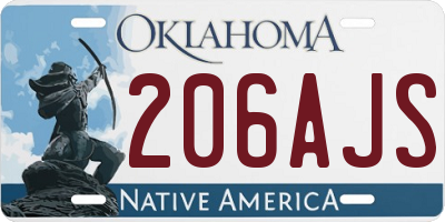 OK license plate 206AJS