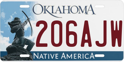 OK license plate 206AJW