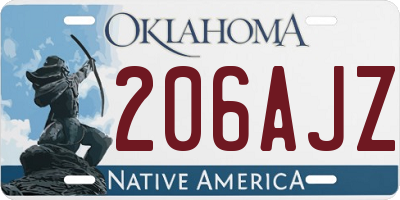 OK license plate 206AJZ