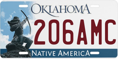 OK license plate 206AMC
