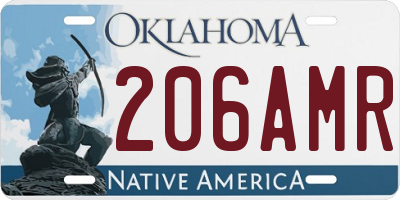 OK license plate 206AMR