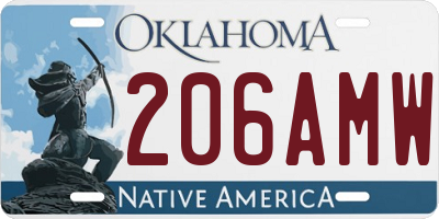 OK license plate 206AMW