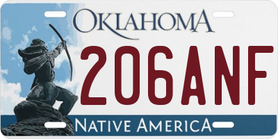 OK license plate 206ANF