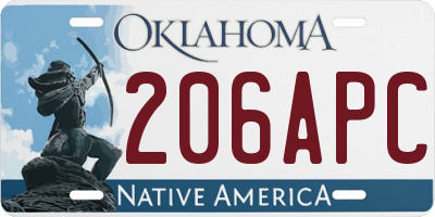 OK license plate 206APC
