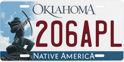 OK license plate 206APL