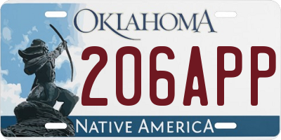 OK license plate 206APP