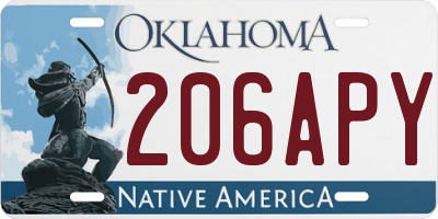 OK license plate 206APY