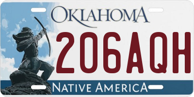 OK license plate 206AQH