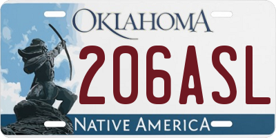 OK license plate 206ASL