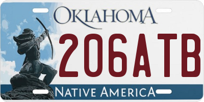 OK license plate 206ATB