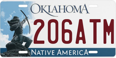 OK license plate 206ATM