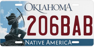 OK license plate 206BAB