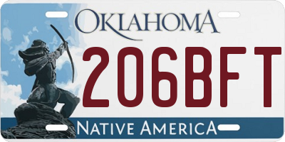 OK license plate 206BFT