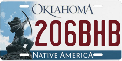OK license plate 206BHB