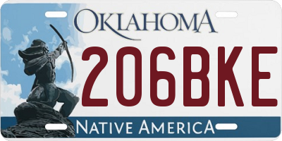 OK license plate 206BKE