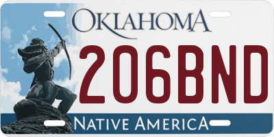 OK license plate 206BND