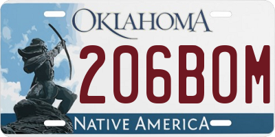 OK license plate 206BOM