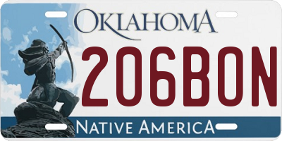 OK license plate 206BON